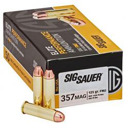 357 Mag 125gr FMJ Sig Sauer Elite Performance Ammo | 50 Round Box