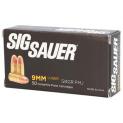9mm Luger (9x19mm) 124gr FMJ Sig Sauer Elite Ball Ammo | 50 Round Box