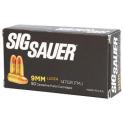 9mm Luger (9x19mm) 147gr FMJ Sig Sauer Elite Ball Ammo | 50 Round Box